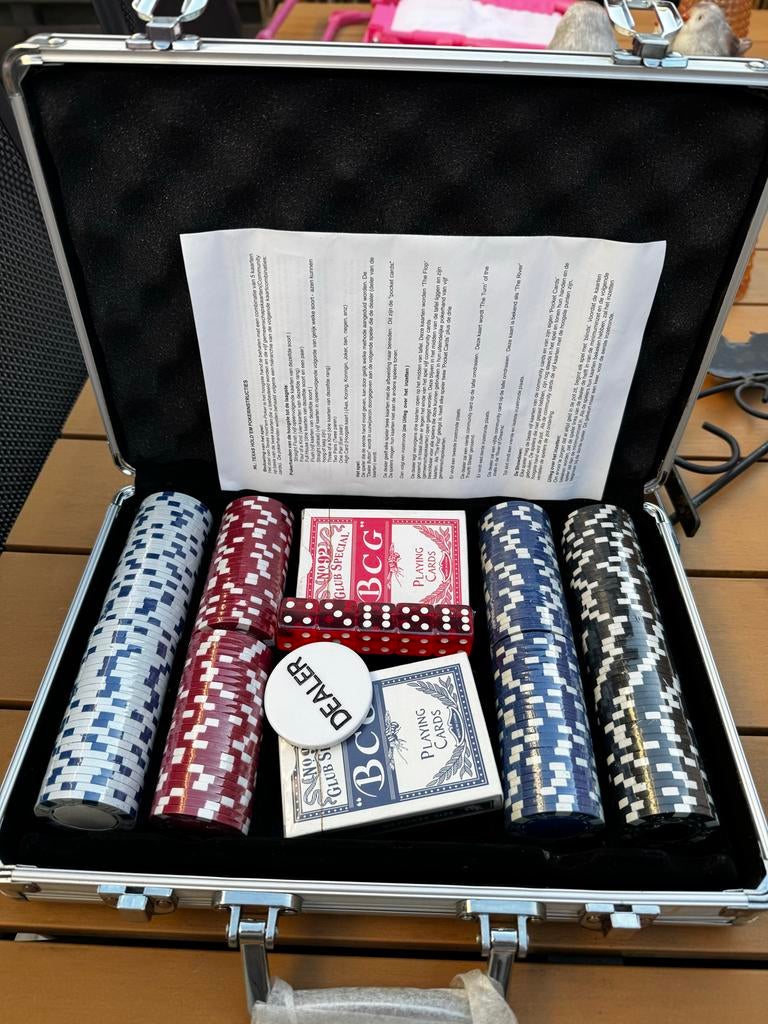 Poker set in koffer, Vijf spelers of meer, Ophalen, Nieuw