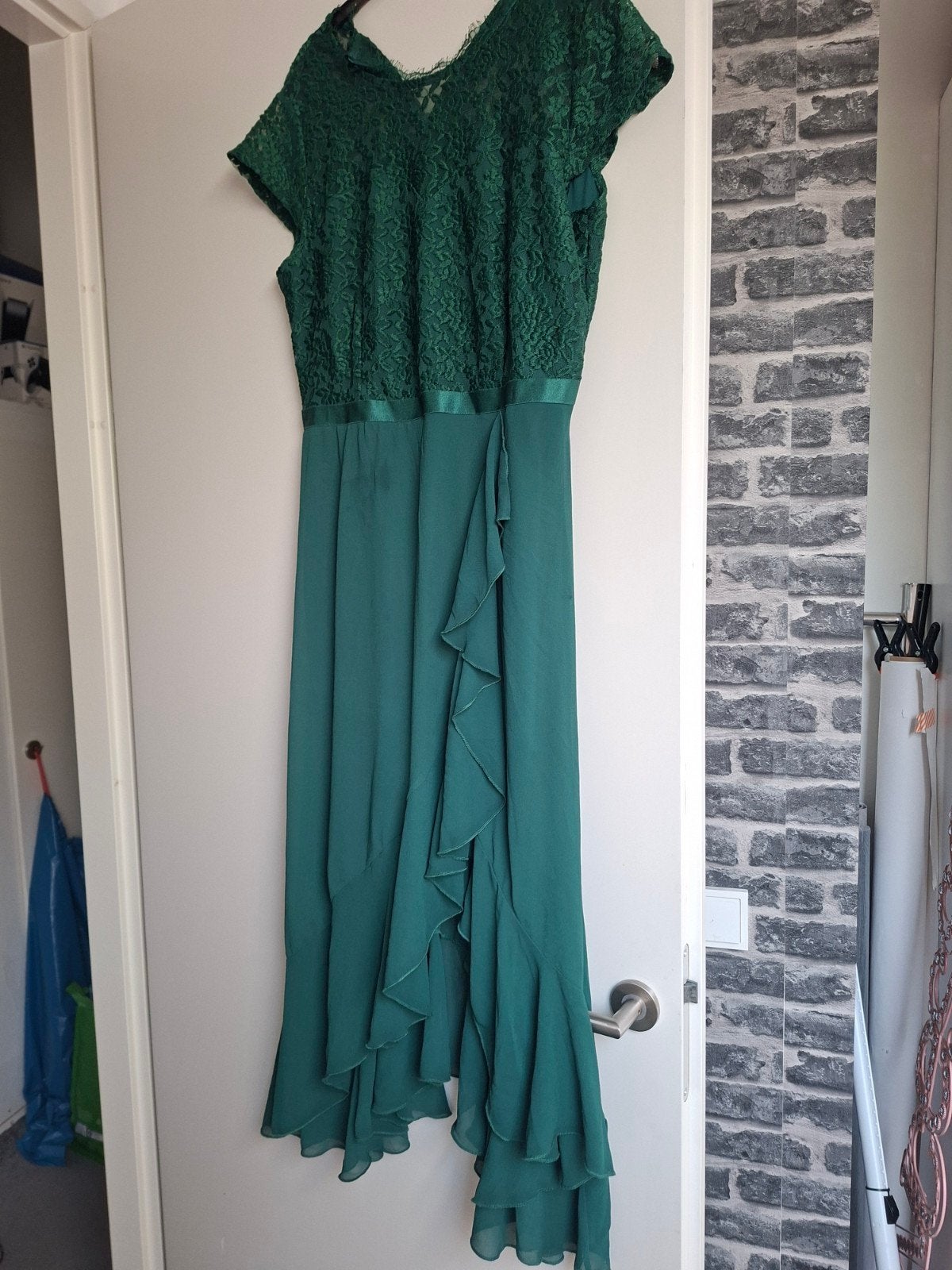 groene jurk maat: XL, Galajurk, Maat 46/48 (XL) of groter, Ophalen of Verzenden, Zo goed als nieuw