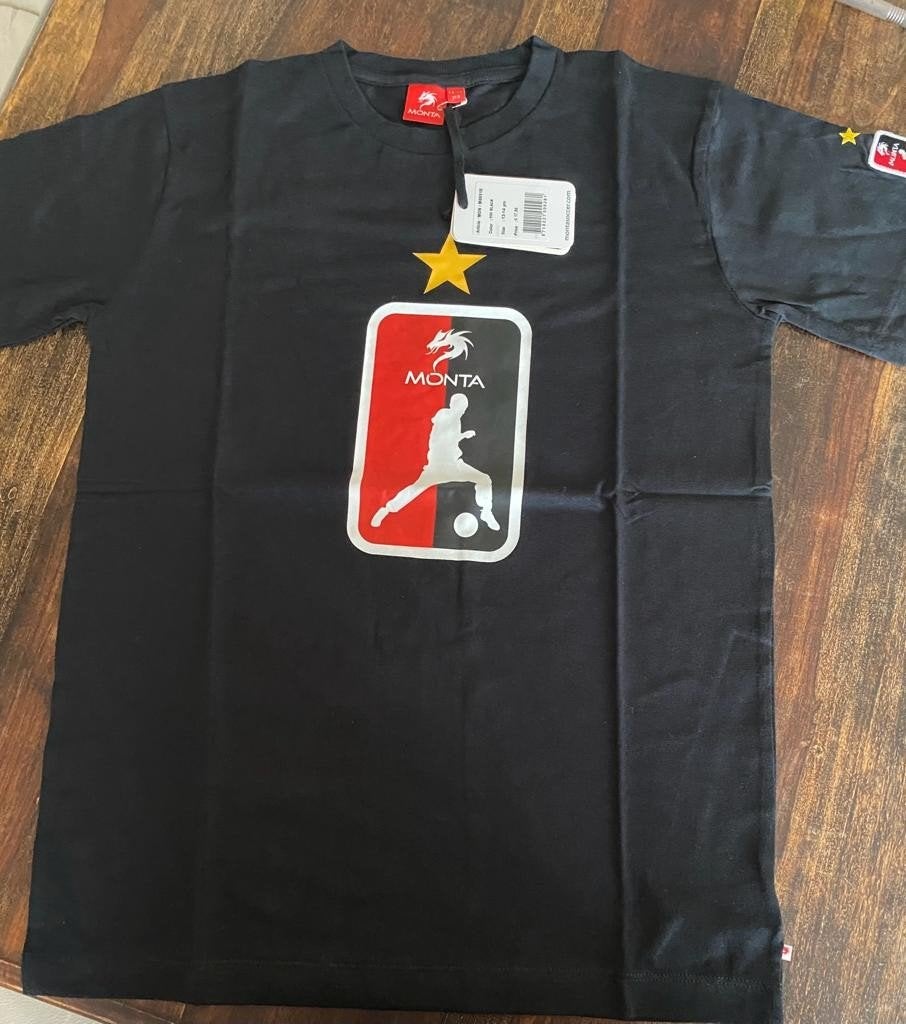 Retro Monta Soccer T-shirt Zwart - Nieuw met kaartjes, Zwart, Nieuw, Ophalen of Verzenden, Monta