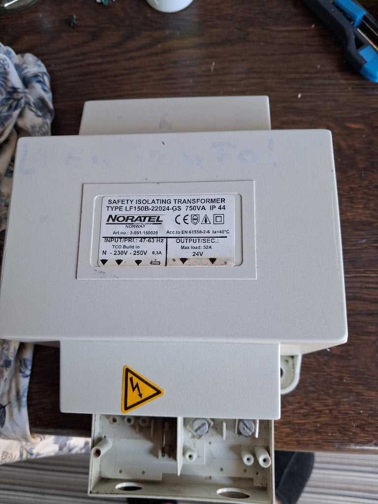 Noratel trafo, Ophalen, Gebruikt