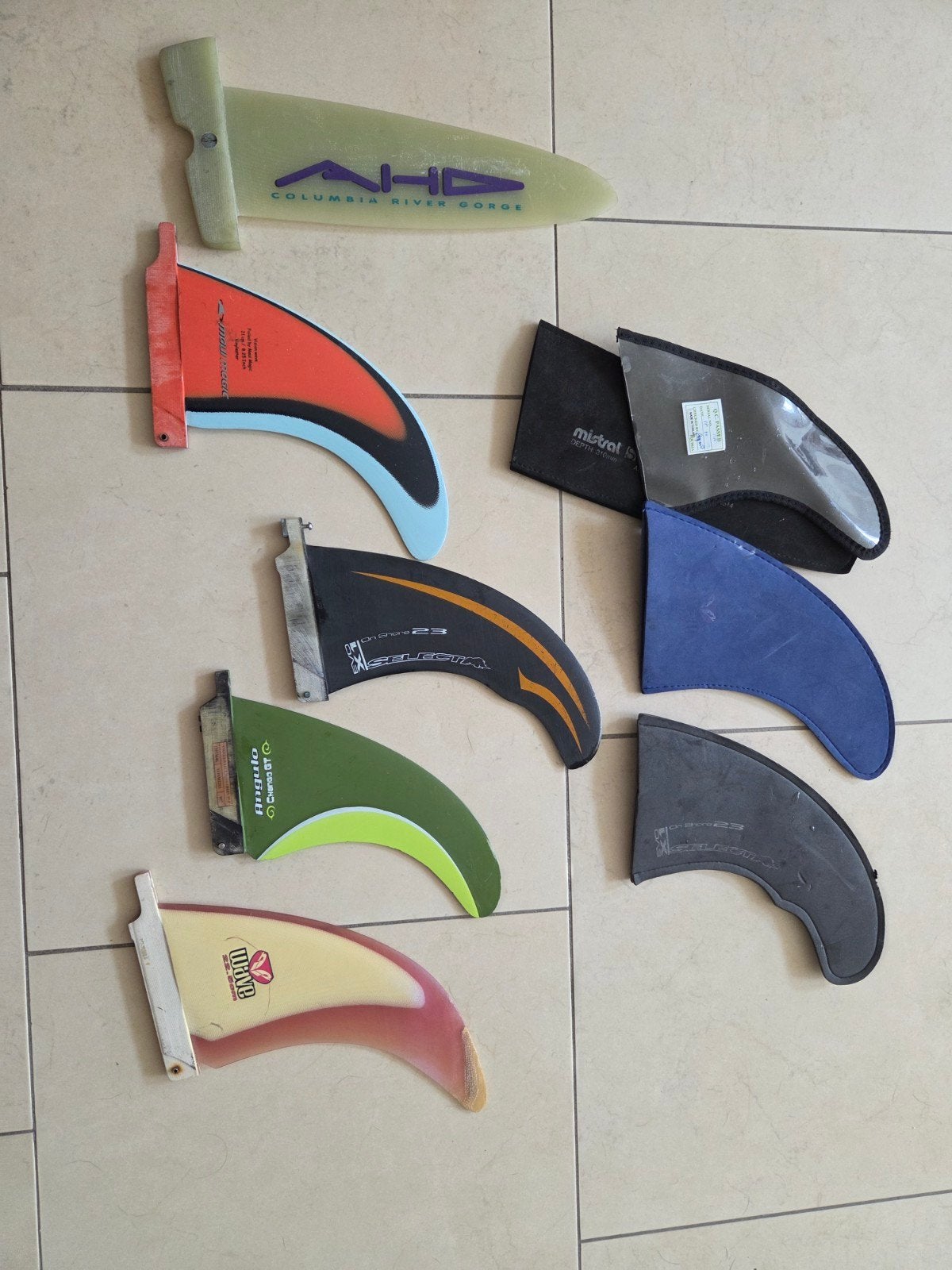 Diverse windsurf vinnen - Maui Magic, Select, Angulo, AHD, Ophalen of Verzenden, Gebruikt, Angulo, Vin