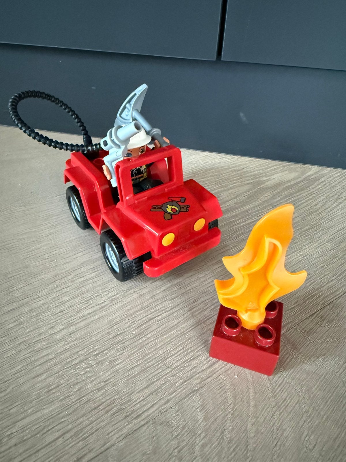 Duplo Brandweercommandant met Quad en Vuur, Gebruikt, Overige thema's, Ophalen of Verzenden, Minifiguur