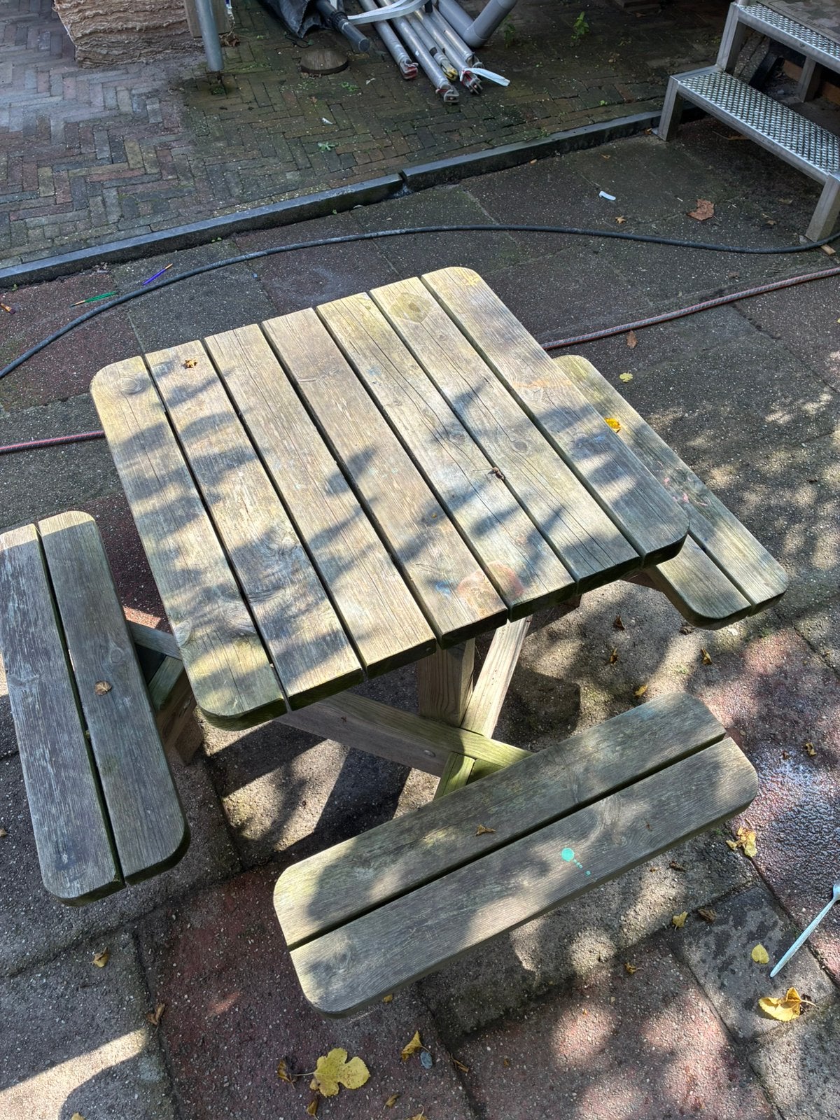 Kinderpicknick tafel, Tuin en Terras, Ophalen, Gebruikt, Rechthoekig, Hout