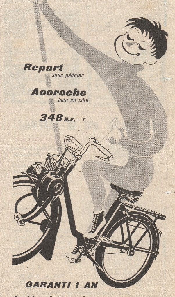 Retro reclame 1960 Solex brommer 1 jaar garantie, Verzenden, Overige typen