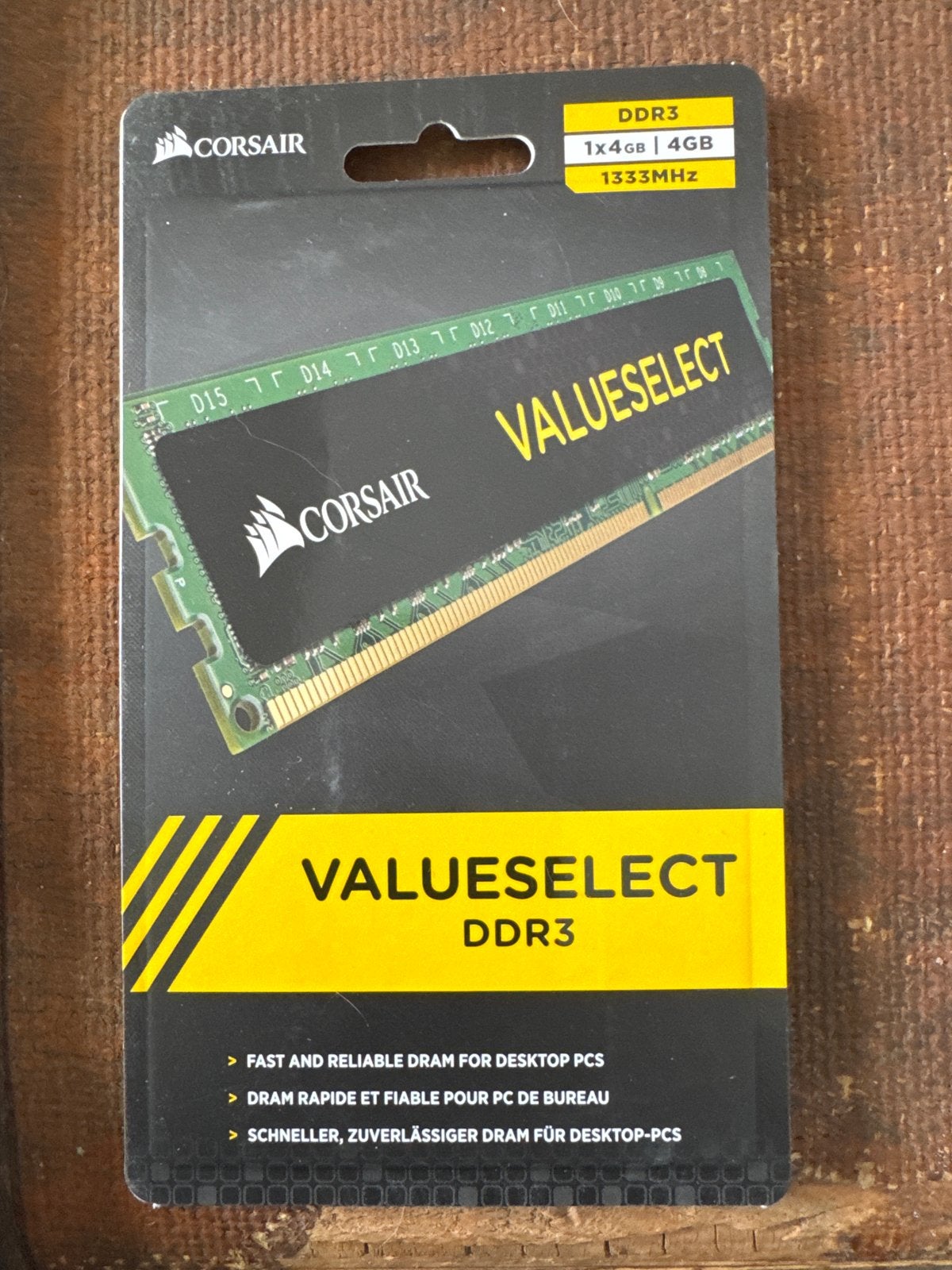 Corsair ValueSelect DDR3 RAM 4GB 1333MHz, Computers en Software, RAM geheugen, Nieuw, DDR3, Ophalen of Verzenden, Desktop