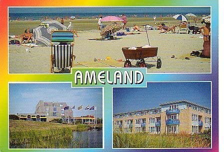 Ansichtkaart 	Ameland	3-luik, Verzenden, 1960 tot 1980, Gelopen, Waddeneilanden