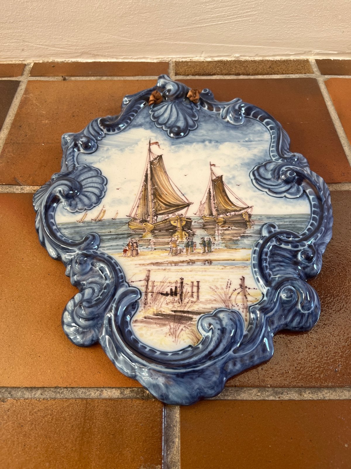 Antieke Makkum Tichelaar wandplaquette - Model TP 38, Antiek en Kunst, Ophalen