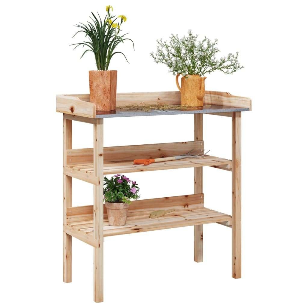 Oppottafel plantentafel hout + zink GRATIS VERZONDEN!, Verzenden, Nieuw, Balkon, Nvt