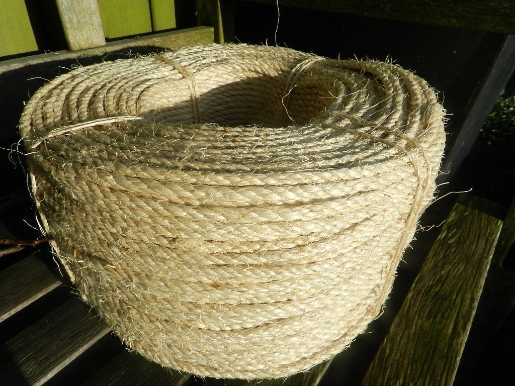 TOUW SISAL 4mm rollen a 220mtr 3-strengs, Watersport en Boten, Ophalen, Nieuw, Lijn of Blok