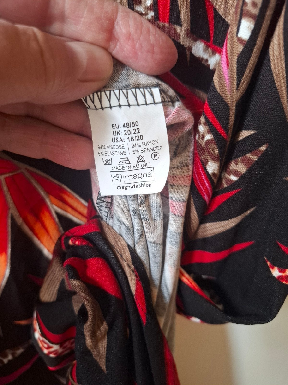Magna viscosemix jurk met print, maat 48/50, Meerkleurig, Jurk, Nieuw, Ophalen of Verzenden