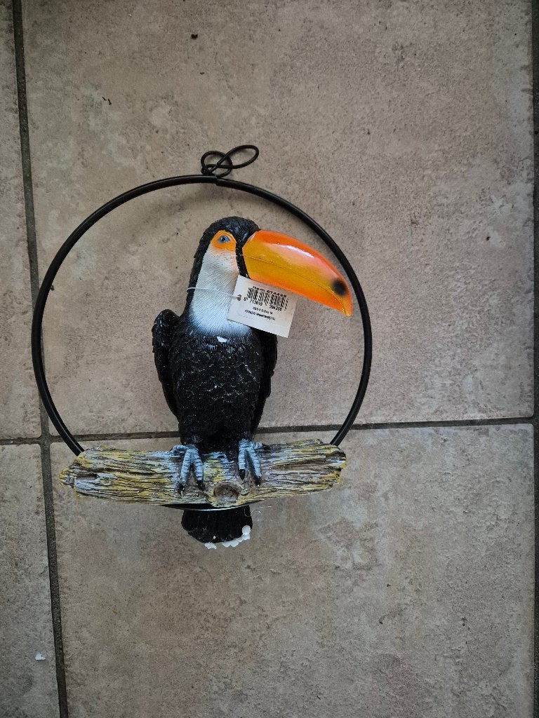 beeld toekan toecan in ring 20 cm, Ophalen of Verzenden, Nieuw, Overige typen