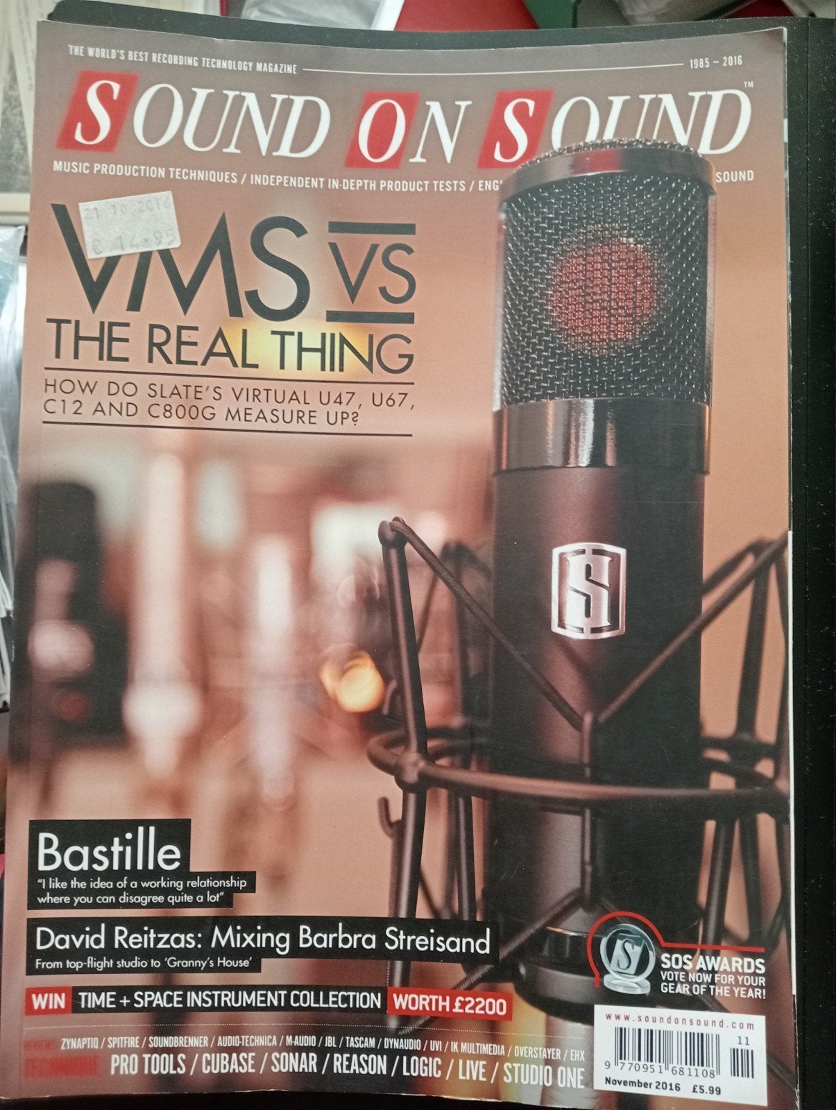 Sound On Sound Magazine - November 2016, Ophalen of Verzenden, Gelezen, Muziek, Film of Tv