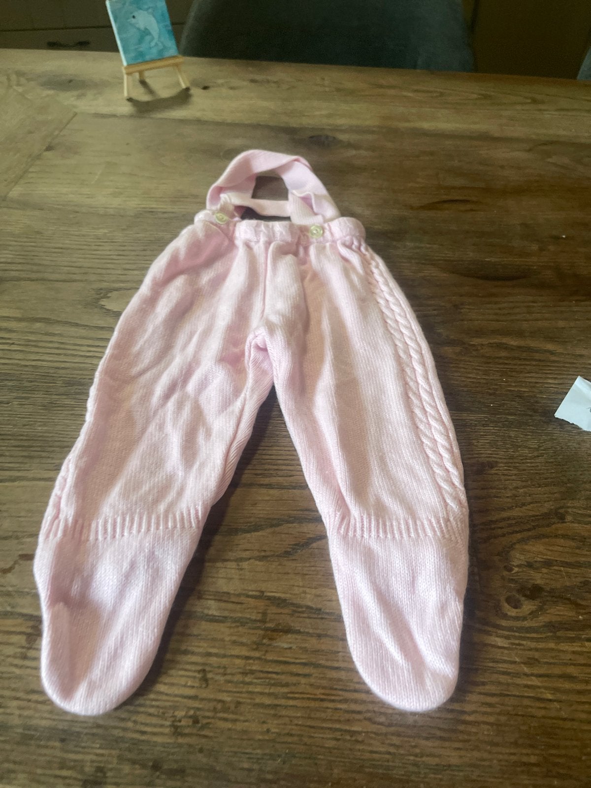 Babykleren roze gebreide salopette van Goccomaat 3/6 maanden, Ophalen of Verzenden, Zo goed als nieuw, Meisje