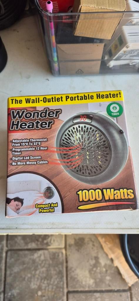 Wonder Heater Draagbare Wandverwarming 1000W, Onbekend, zie verpakking voor details, Minder dan 30 cm, Minder dan 60 cm, Ophalen of Verzenden