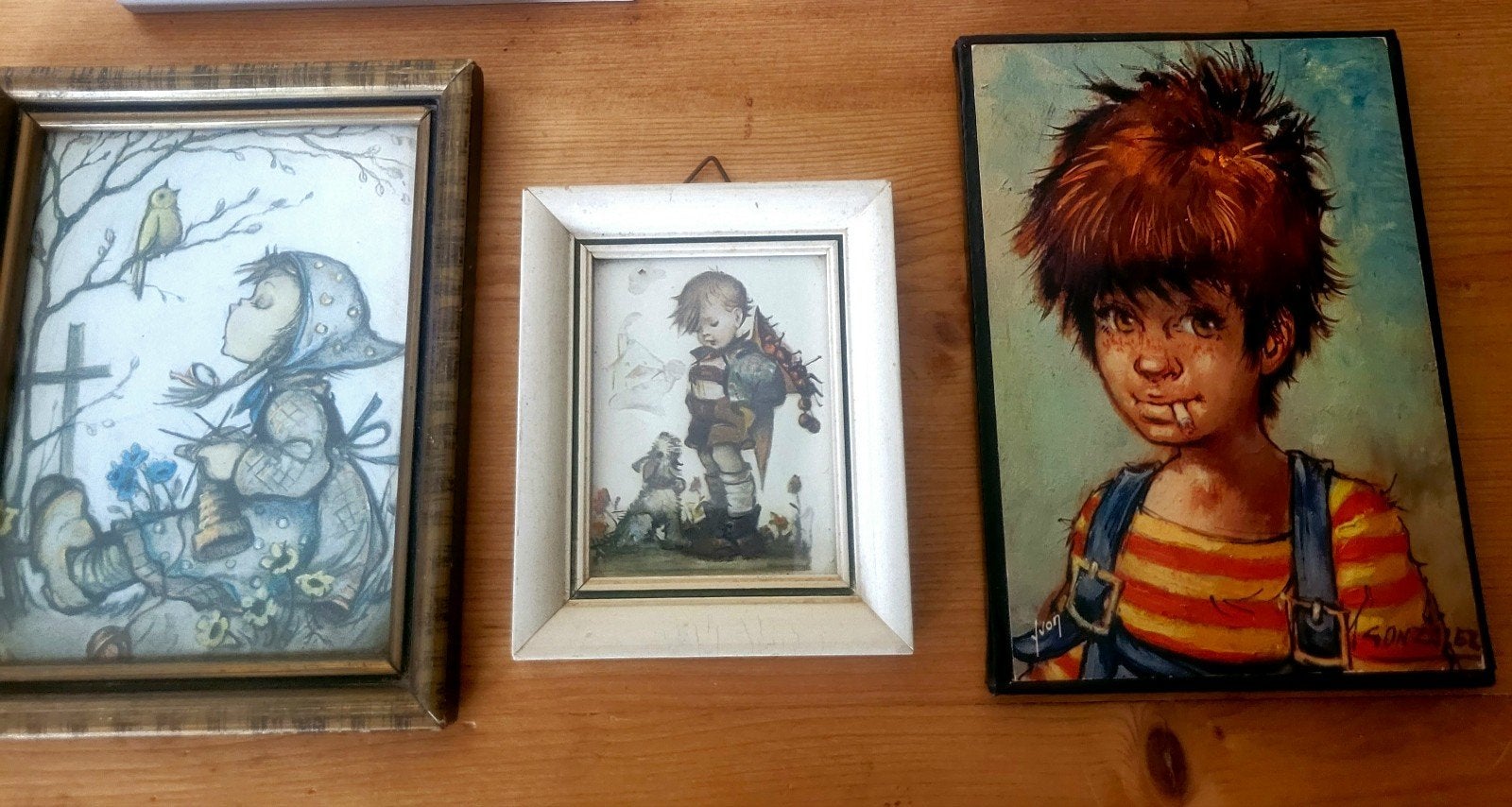 retro prentje schilderijtje schilderijtjes lijstjes vintage, Ophalen of Verzenden, Huis en Inrichting