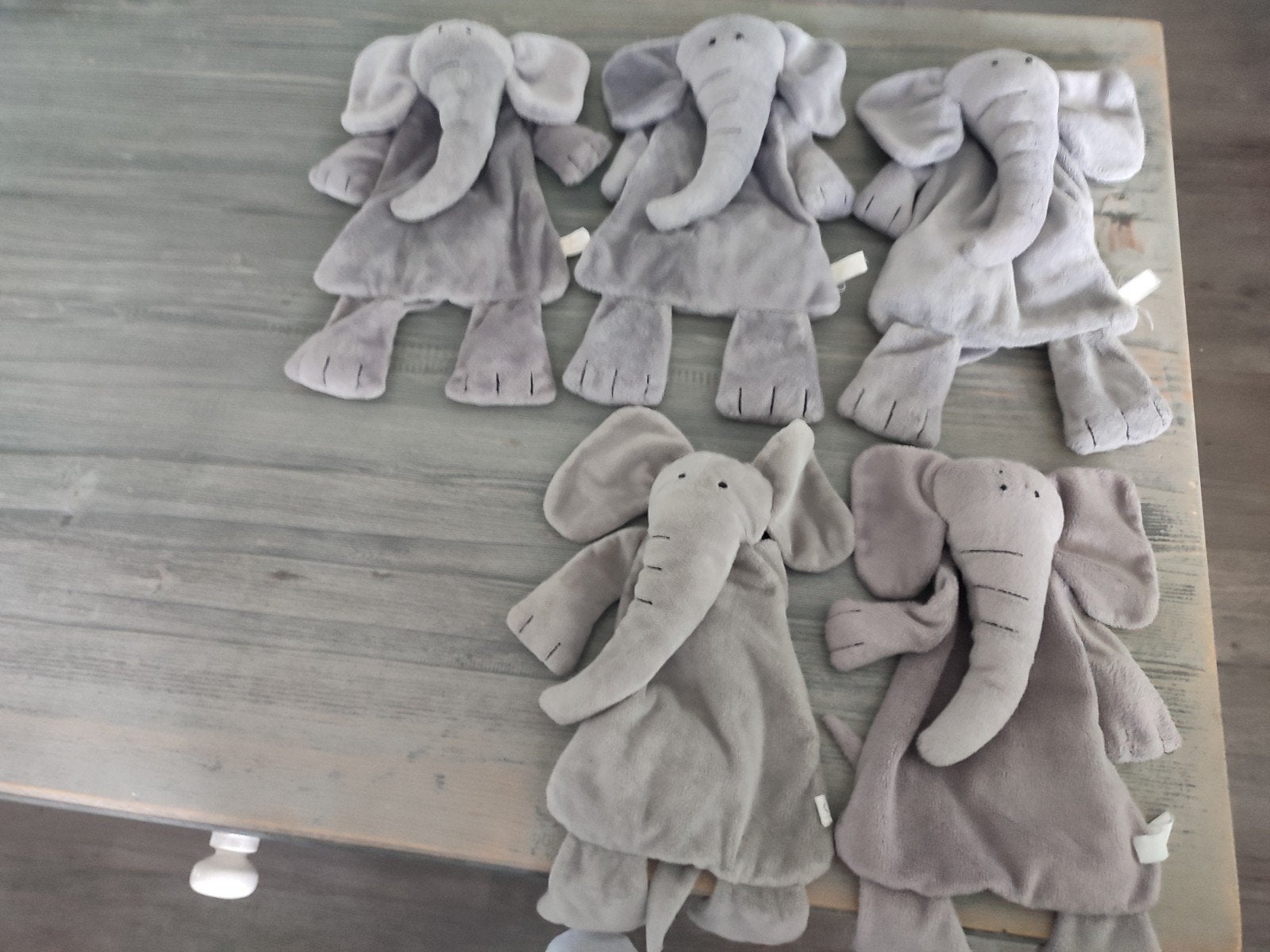 5 stuks platte olifant knuffel met verzwaring, Ophalen of Verzenden, Olifant