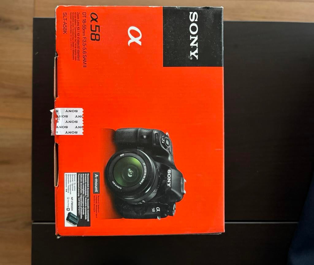 Sony SLT-A58K spiegelreflexcamera complete set + lens, Ophalen of Verzenden, Zo goed als nieuw, Sony
