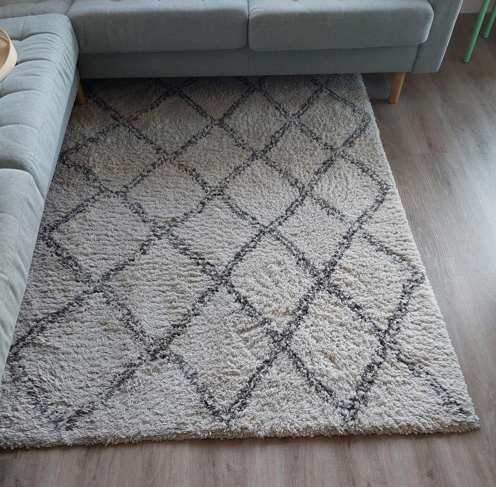 Vloerkleed off white, Ophalen, Gebruikt, 100 tot 150 cm, Grijs