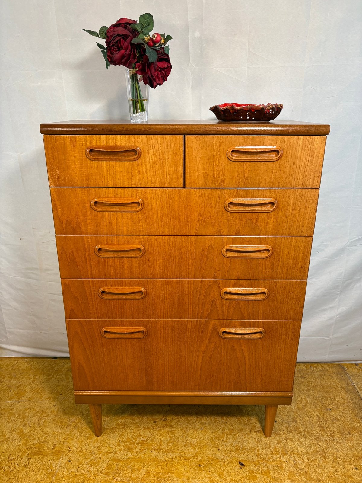 Gratis bezorging! Grote ladekast GPlan 60 retro vintage teak, Mid century retro vintage teak ladekast 1960 deens design, Gebruikt