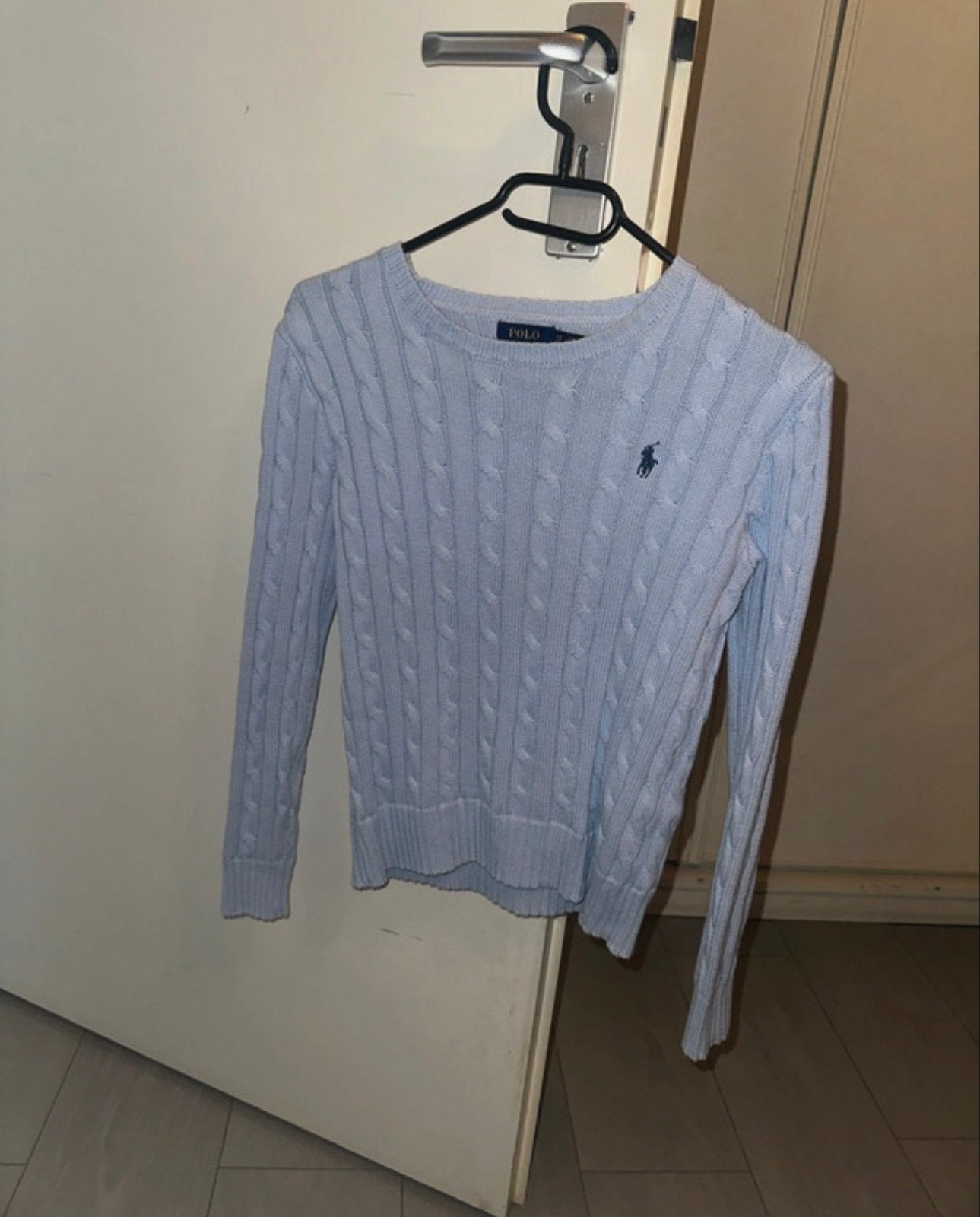 Polo Ralph Lauren kabelgebreide trui dames XS lichtblauw, Kleding | Dames, Truien en Vesten, Ophalen of Verzenden, Zo goed als nieuw