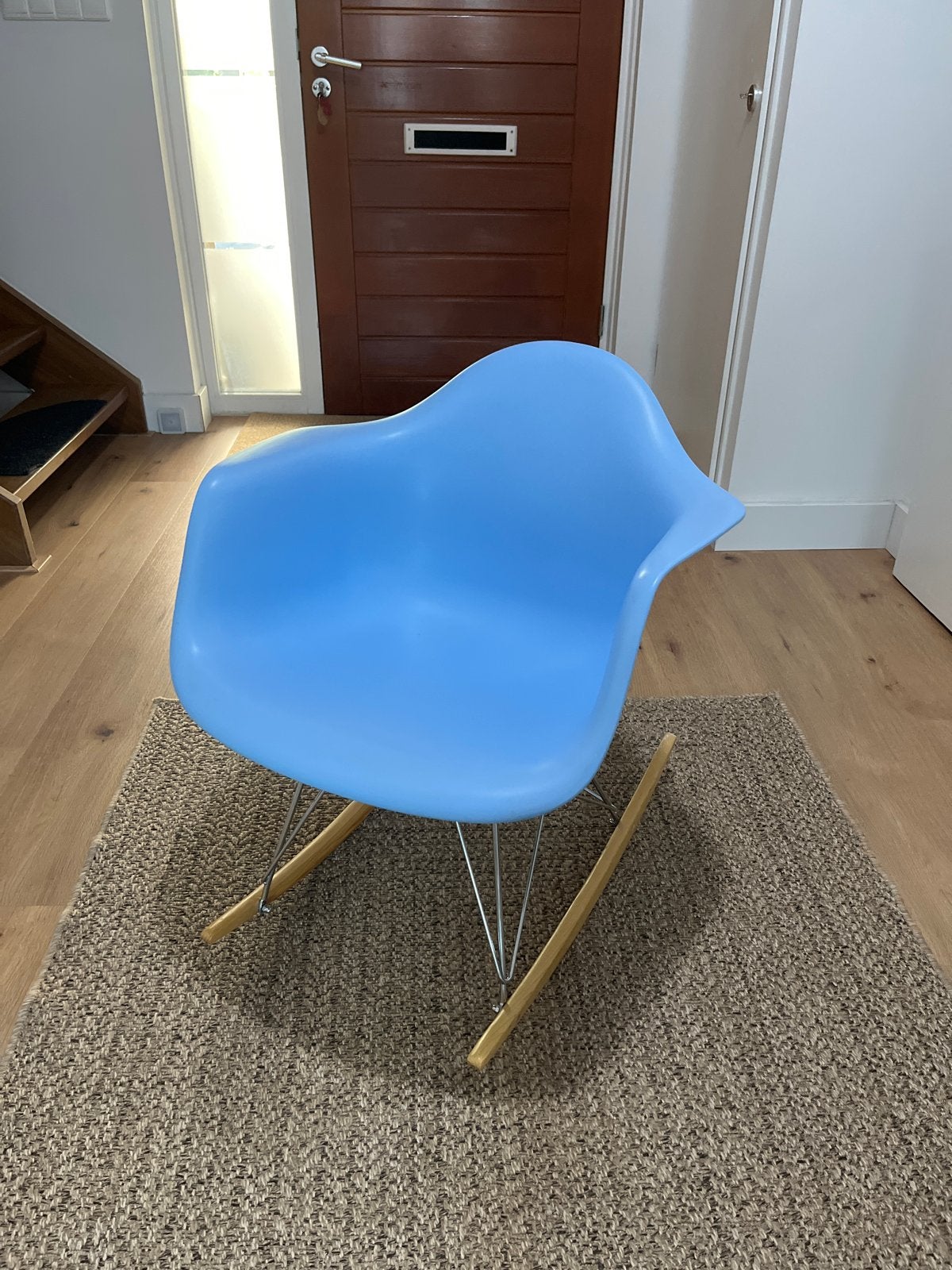 Schommelstoel - Lichtblauw, Ophalen, Kunststof, Blauw, Zo goed als nieuw