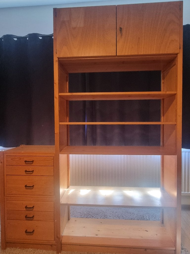 Lundia kast 100+50 cm, 208/88 cm hoog met 6 laden, Ophalen, Gebruikt, Met deur(en), 200 cm of meer