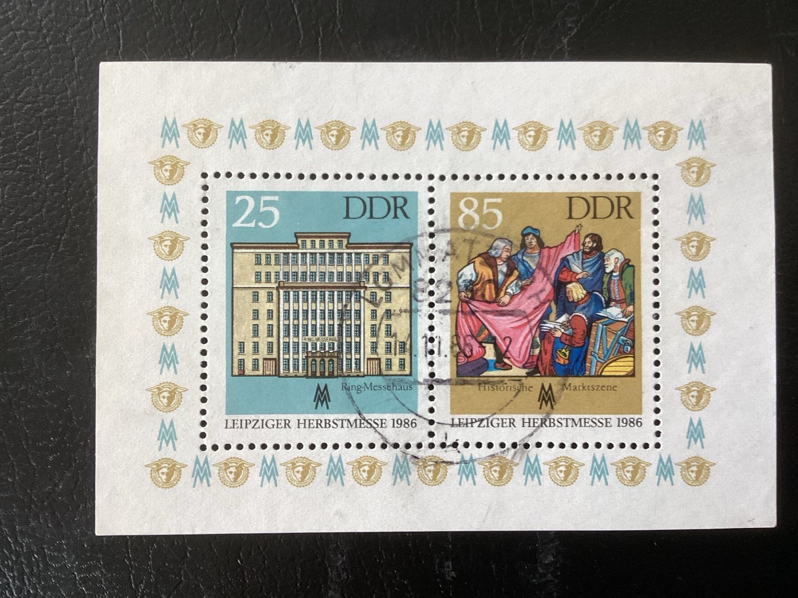 DDR Postzegels Leipzig Herfstbeurs 1986 - Gestempeld, Ophalen of Verzenden, Overige landen, Gestempeld