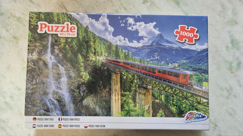 Puzzel trein 1000 stukjes, Ophalen of Verzenden, 500 t/m 1500 stukjes, Zo goed als nieuw