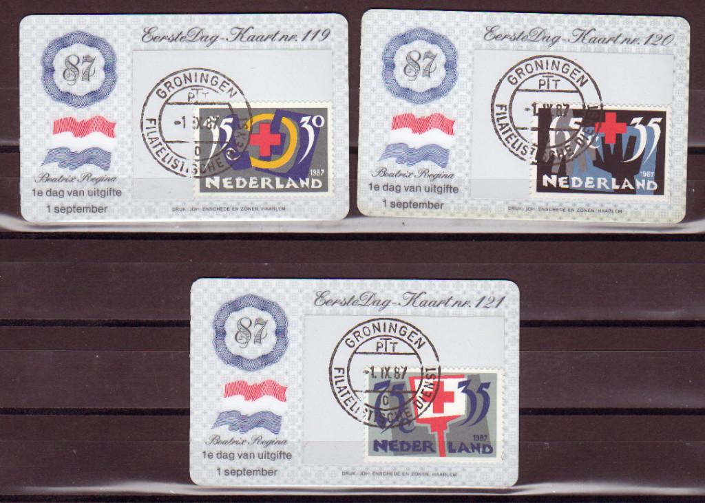 Nederland Eerste Dag Kaartjes EDK nr. 119-121, Ophalen of Verzenden, Onbeschreven, Nederland