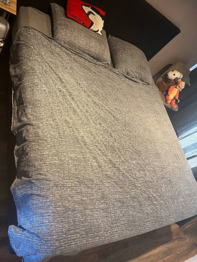 Boxspring 200cm x 180cm, Ophalen, Gebruikt, Blauw, Tweepersoons