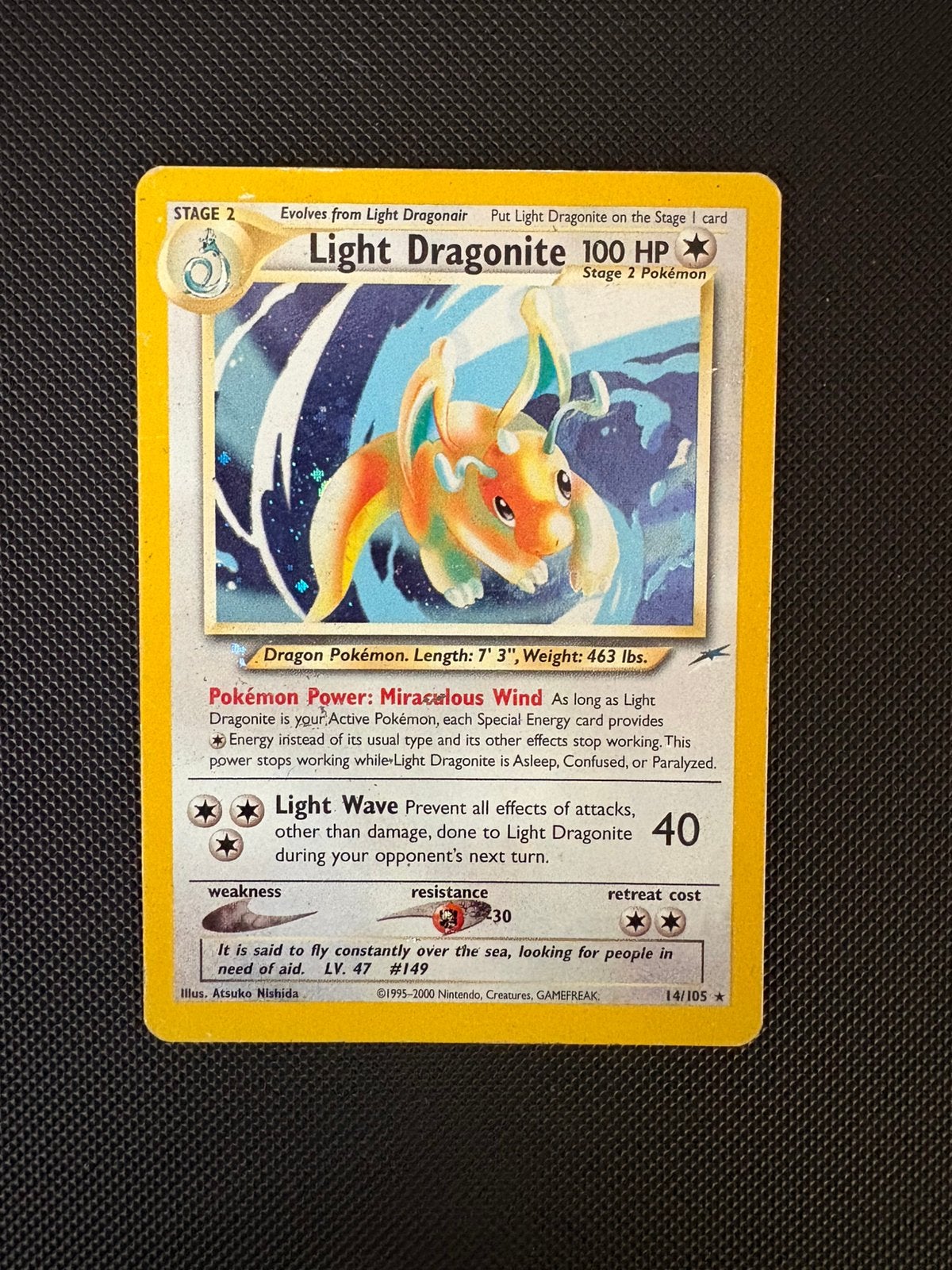 Light Dragonite holo 14/105 pokemon Neo Destiny set, Hobby en Vrije tijd, Verzamelkaartspellen | Pokémon, Ophalen of Verzenden