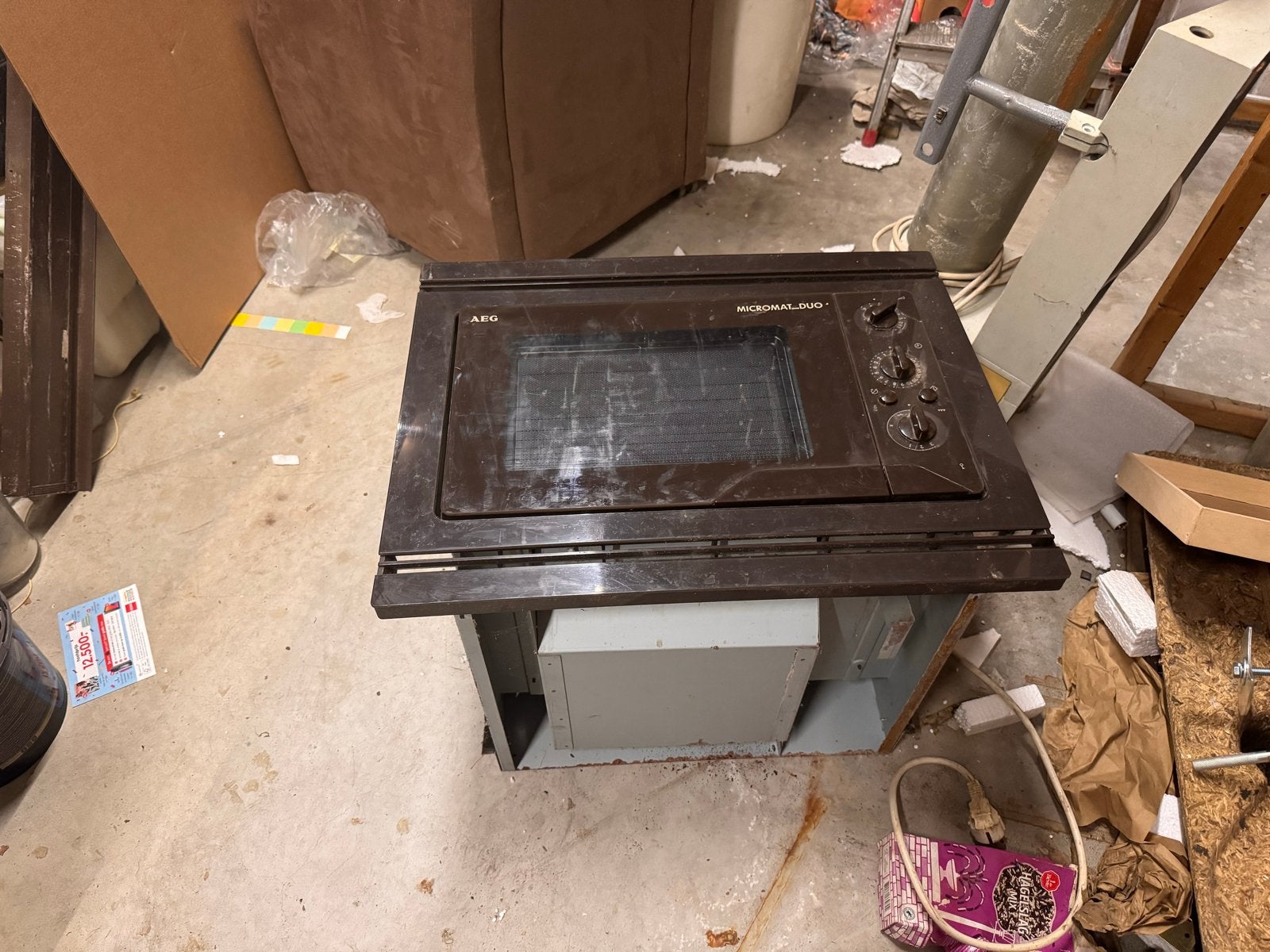 Inbouw AEG magnetron met inbouwframe - 59x46 cm, Witgoed en Apparatuur, Magnetrons, Ophalen, Gebruikt, Magnetron, Inbouw