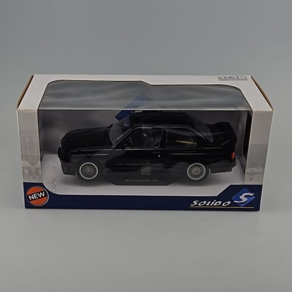 BMW E30 M3 Sport Evolution 1990 1:18 Solido Zwart | Nieuw, Flex Ltd., Nieuw, https://flex.com/contact-us, Nobelstraat 10, 5807 GA Oostrum LB, Limburg, Nederland