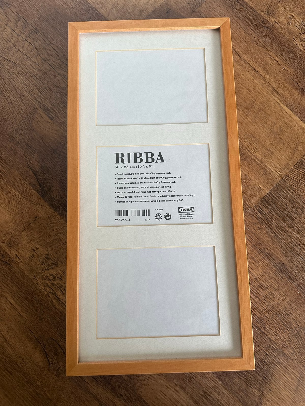 IKEA RIBBA Fotolijst 50x23 cm met passe-partout, Huis en Inrichting, Woonaccessoires | Lijsten, Ophalen, Bruin, 23 cm, 50 cm