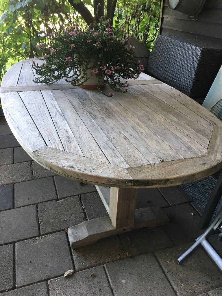 Complete tuinset, Tuin en Terras, Ophalen, Gebruikt, 6 zitplaatsen, Teakhout