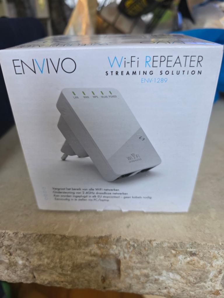Envivo Wi-Fi Repeater ENV-1289 - Streaming Oplossing, Computers en Software, Ophalen of Verzenden, Nieuw, Envivo