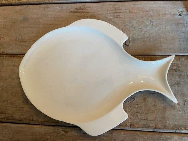 Vintage schaal vis / visvorm. Wit porselein Real Ceramica., Ophalen, Zo goed als nieuw, Porselein, Schaal of Schalen