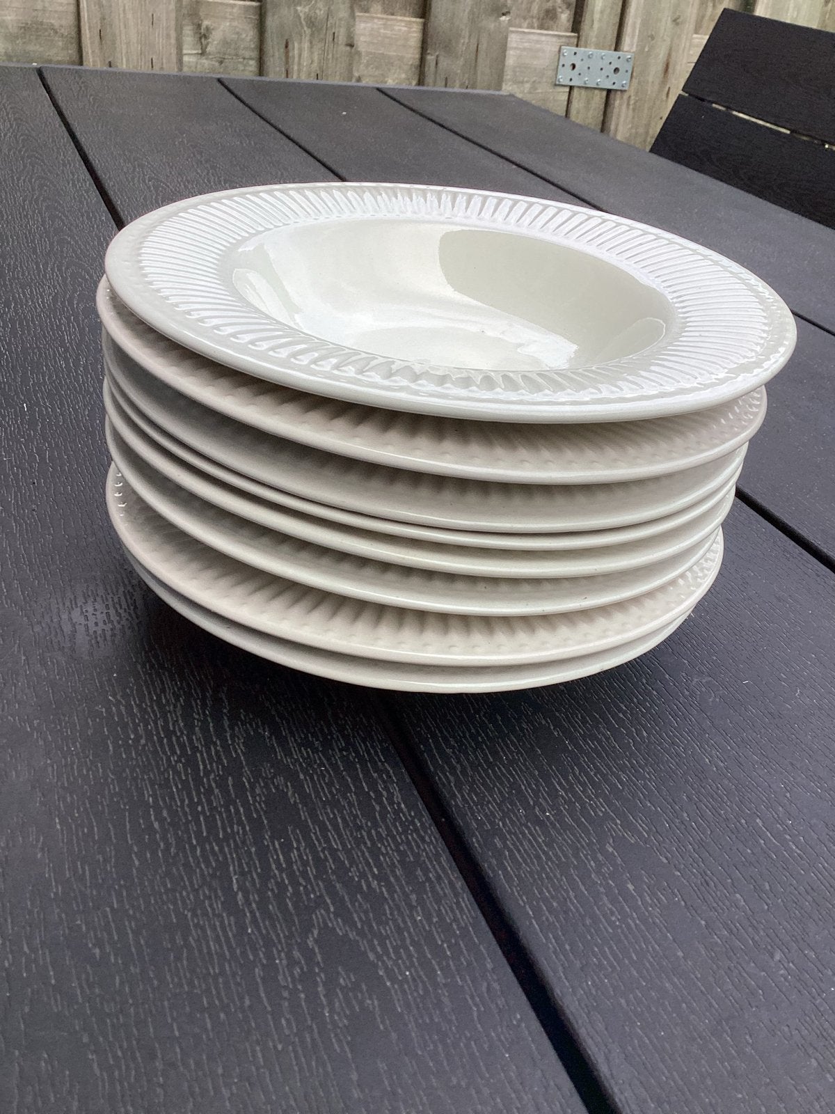 Set van 8 Siaki pasta-/soepborden, crème, Ophalen of Verzenden, Zo goed als nieuw, Overige merken, Bord(en)