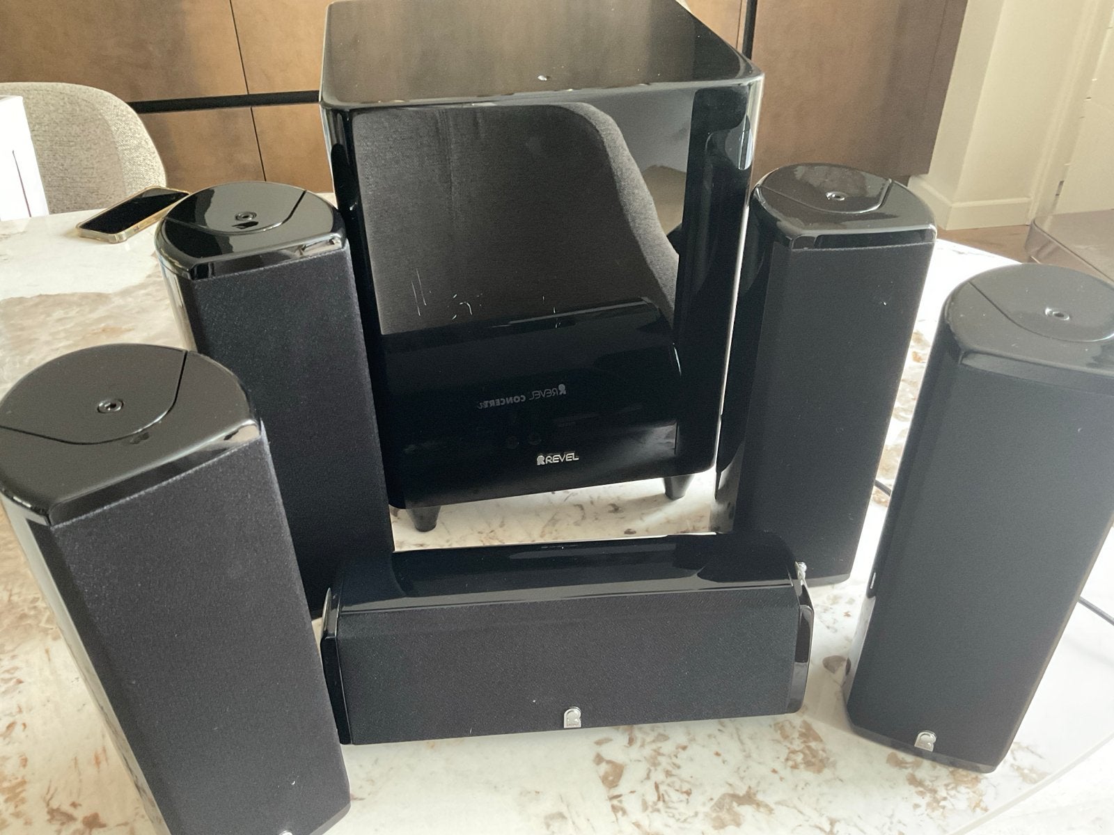 Revel Concerta M8 5.1 Home Cinema Systeem, 70 watt of meer, Zo goed als nieuw, 5.1-systeem, Overige spelers