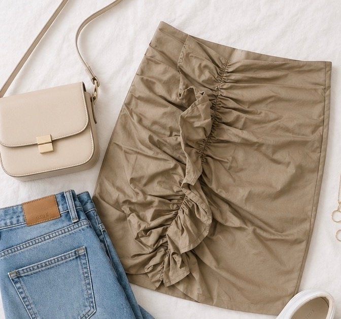 mango beige rokje met volant zgan 36, Mango, Beige, Ophalen of Verzenden, Zo goed als nieuw