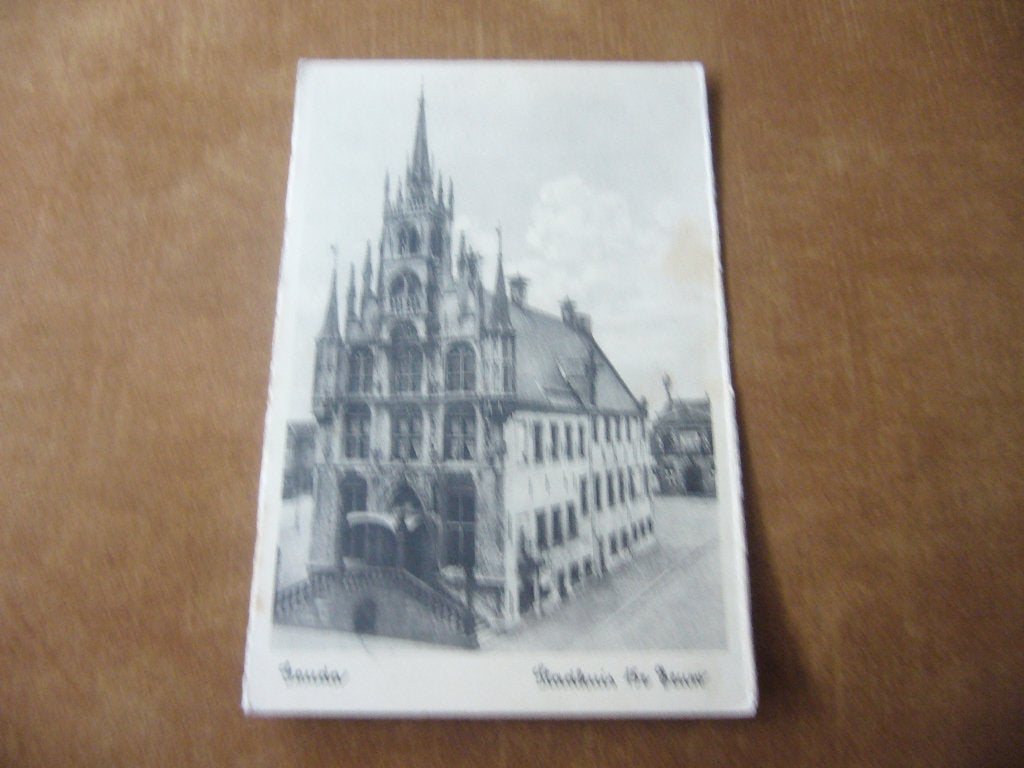 GOUDA   =   STADHUIS 15 E EEUW    1942, Ophalen of Verzenden, 1940 tot 1960, Gelopen, Zuid-Holland
