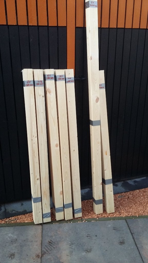 vurenhout latten geschaafd, Ophalen, Minder dan 25 mm, Nieuw, 200 tot 250 cm