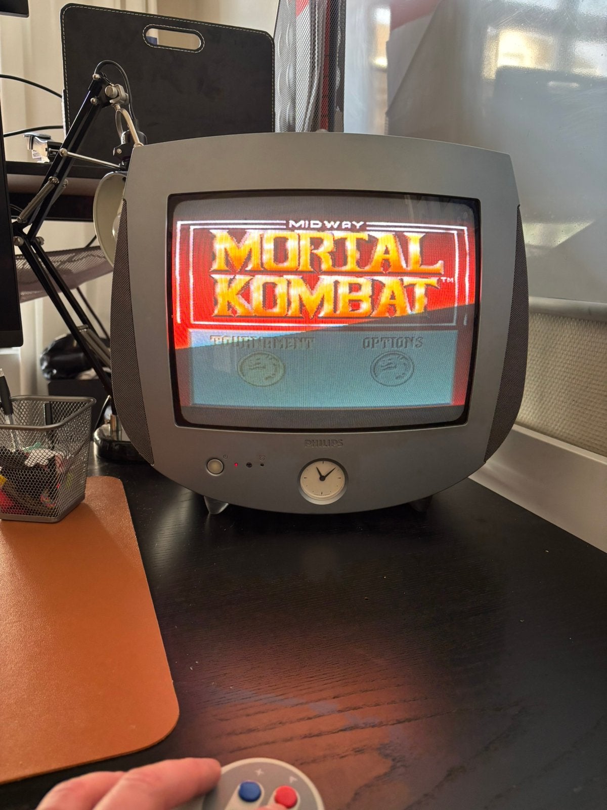 Philips CRT TV – 14 inch –SCART – Retro Gaming  incl. AB, Antiek en Kunst, Ophalen