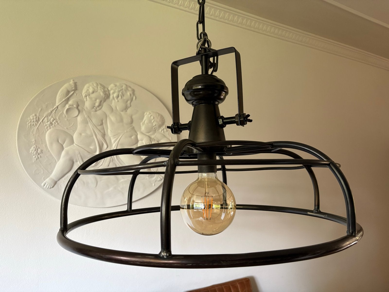 PTMD Denver Hanglamp Zwart, Ophalen of Verzenden, Zo goed als nieuw, Metaal, E27 (groot)