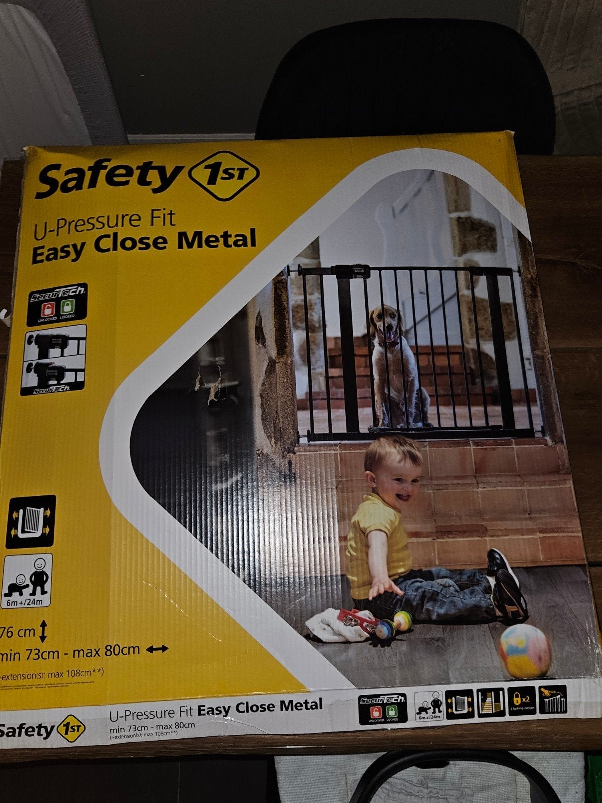 Traphekje Safety 1st U-Pressure Fit Easy Close Metal, Kinderen en Baby's, Ophalen, Nieuw, 100 tot 115 cm, Klemhekje