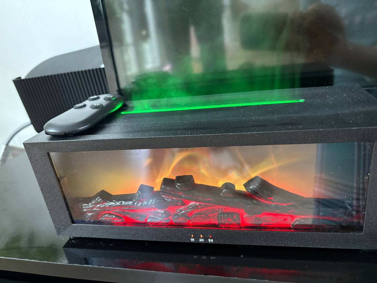 Flame essential oil diffuser, Huis en Inrichting, Woonaccessoires | Overige, Ophalen, Zwart, Kunststof, Zo goed als nieuw