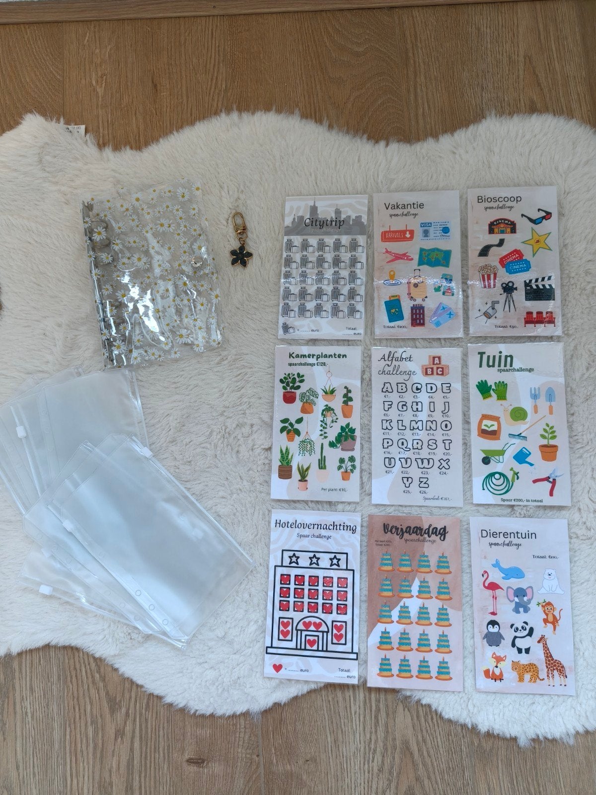Complete cashstuffing met 9 spaardoelen A6-formaat, Ophalen of Verzenden, Nieuw, Overige materialen, Overige thema's
