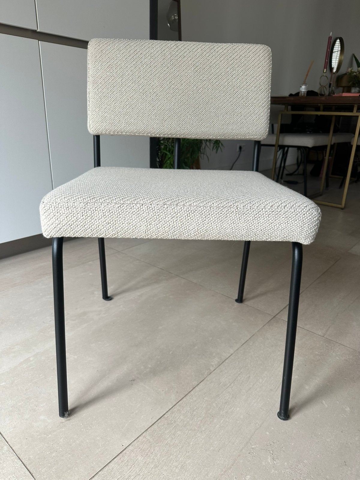 Merk Fest . beige melange Eettafel stoelen, Ophalen, Overige materialen, 50 tot 100 cm, Vierkant