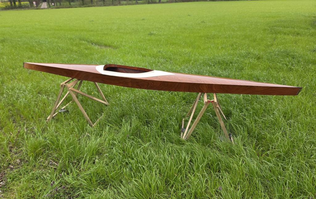 Houten kajak met peddel 510cm, Ophalen, Gebruikt, Eén persoon, Met peddels