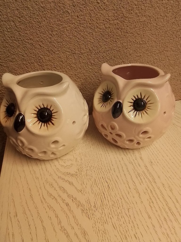 Stenen uiltjes 2 stuks voor waxine lichtjes, Ophalen of Verzenden, Nieuw, Roze, Overige materialen